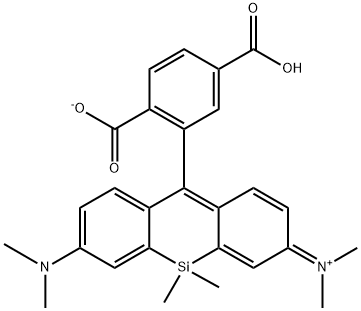 Methanaminium, N-[10-(2,5-dicarboxyphenyl)-7-(dimethylamino)-9,9-dimethyl-9-silaanthracen-2(9H)-ylidene]-N-methyl-, inner salt Structure