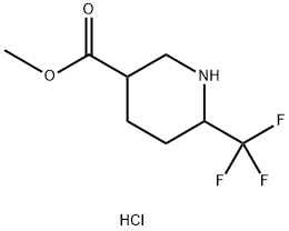 3-Piperidinecarboxylic acid, 6-(trifluoromethyl)-, methyl ester, hydrochloride (1:1) Structure