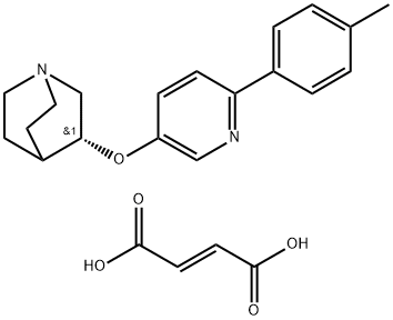 1-Azabicyclo[2.2.2]octane, 3-[[6-(4-methylphenyl)-3-pyridinyl]oxy]-, (3R)-, (2E)-2-butenedioate (1:1) Structure