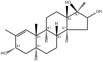 (3α,5α,17β)-2,17-Dimethyl-androst-1-ene-3,16,17-triol Structure