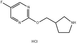 5-fluoro-2-(pyrrolidin-3-ylmethoxy)pyrimidine hydrochloride Structure