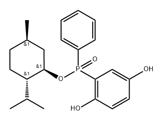 (Rp)-2,5-Dihydroxyphenyl-(-)-menthylphenylphosphinate Structure