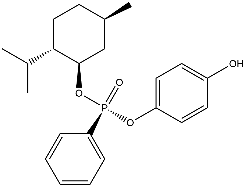 (Sp)-(-)-Menthyl 4-hydroxyphenyl phenyl phosphonate Structure