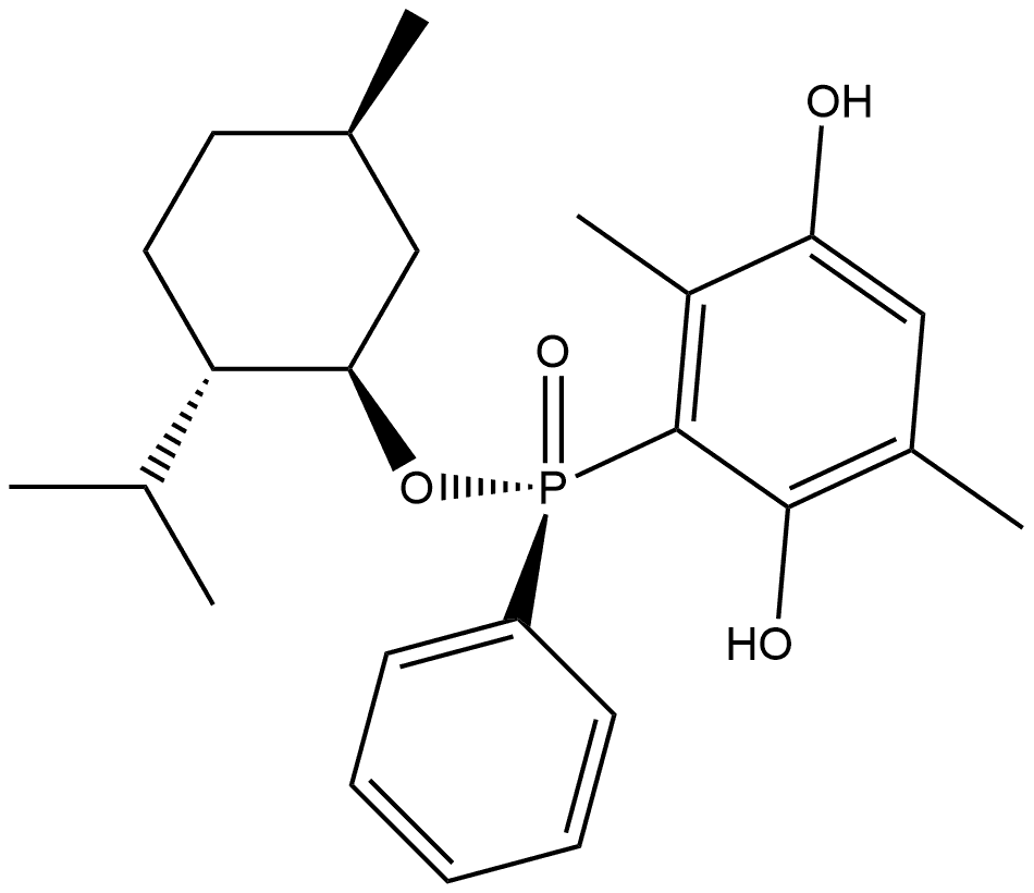 (Rp)-(-)-Menthyl phenyl-2,5-dihydroxy-3, 6-dimethyl-phenylphosphinate Structure