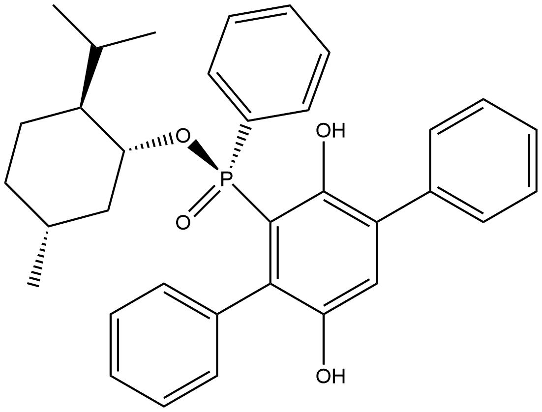 (Rp)-(-)-Menthyl phenyl-2,5-dihydroxy- 3,6-diphenyl-phenylphosphinate Structure