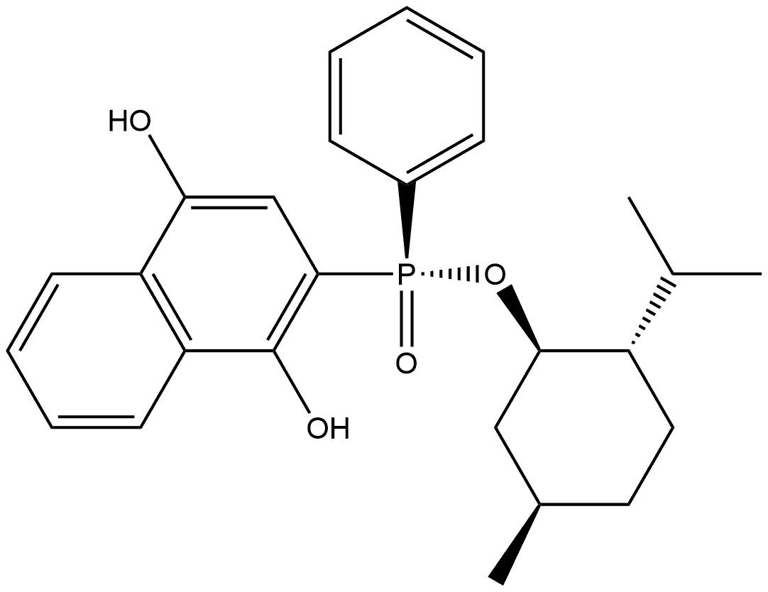 (Rp)-(-)-Menthyl phenyl-1,4-dihydroxy naphtholen-2-yl-2-phosphinate Structure