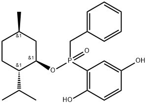 (Rp)-2,5-Dihydroxyphenyl-(-)-menthyl ben zylphosphinate 구조식 이미지