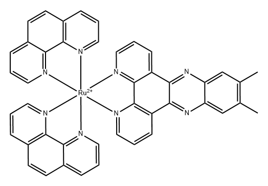 Ruthenium(2+), (11,12-dimethyldipyrido[3,2-a:2',3'-c]phenazine-κN4,κN5)bis(1,10-phenanthroline-κN1,κN10)-,(OC-6-22)- Structure