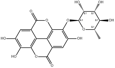 [1]Benzopyrano[5,4,3-cde][1]benzopyran-5,10-dione, 3-[(6-deoxy-α-L-mannopyranosyl)oxy]-2,7,8-trihydroxy- 구조식 이미지