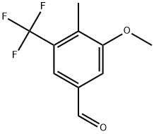 Benzaldehyde, 3-methoxy-4-methyl-5-(trifluoromethyl)- Structure