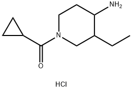 1-cyclopropanecarbonyl-3-ethylpiperidin-4-amine hydrochloride Structure