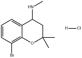 2H-1-Benzopyran-4-amine, 8-bromo-3,4-dihydro-N,2,2-trimethyl-, hydrochloride (1:1) Structure