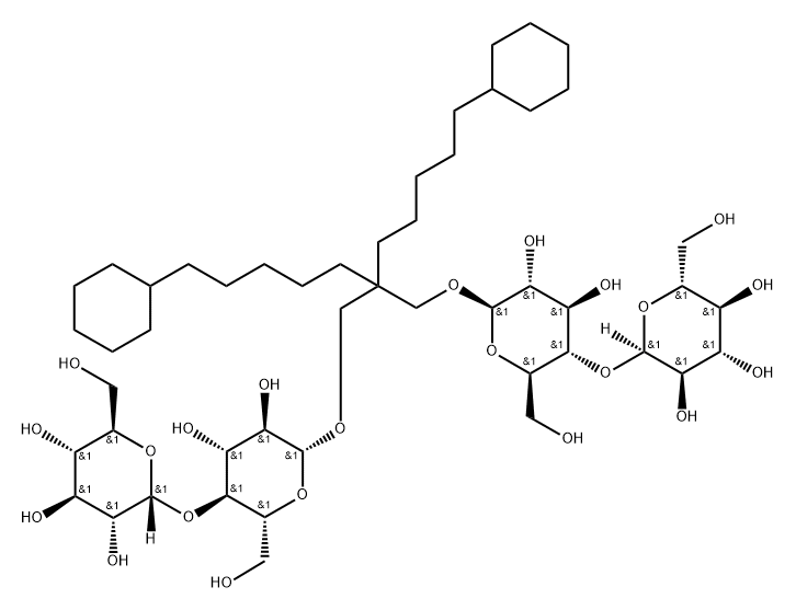 β-D-Glucopyranoside, 2,2-bis(5-cyclohexylpentyl)-1,3-propanediyl bis[4-O-α-D-glucopyranosyl- Structure