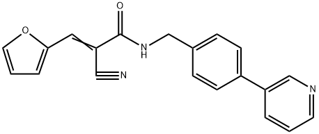 2-cyano-3-(furo-2-yl)-N-(4-(pyridin-3-yl)benzyl)propenamide Structure