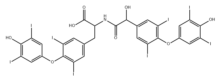 2-(2-hydroxy-2-(4-(4-hydroxy-3,5-diiodophenoxy)-3,5-diiodophenyl)acetamido)-3-(4-(4-hydroxy-3,5-diio Structure