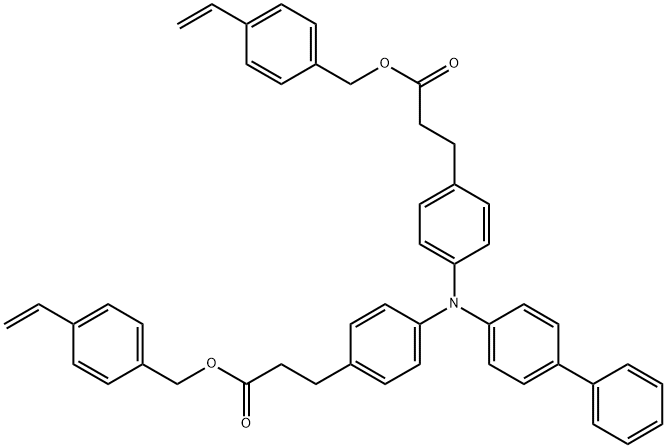 4,4′-([1,1′-biphenyl]-4-ylimino)bis-1,1′-bis[(4-ethenylphenyl)methyl] benzenepropanoic acid ester Structure