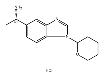 1-(1-(tetrahydro-2H-pyran-2-yl)-1H-benzo[d]imidazol-5-yl)ethanamine hydrochloride Structure