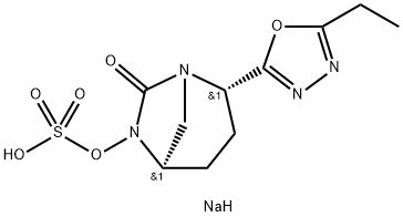 sodium (2S,5R)-2-(5-ethyl-1,3,4-oxadiazol-2-yl)-7-oxo-1,6-diazabicyclo[3.2.1]octan-6-yl sulfate Structure