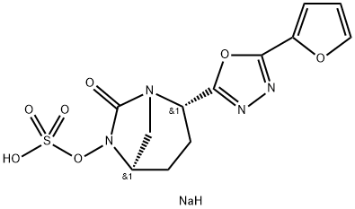 sodium (2S,5R)-2-(5-(furan-2-yl)-1,3,4-oxadiazol-2-yl)-7-oxo-1,6-diazabicyclo[3.2.1]octan-6-yl sulfate Structure