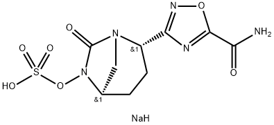 sodium (2S,5R)-2-(5-carbamoyl-1,2,4-oxadiazol-3-yl)-7-oxo-1,6-diazabicyclo[3.2.1]octan-6-yl sulfate Structure