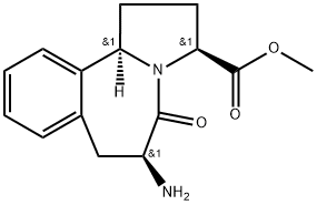 1H-Pyrrolo[2,1-a][2]benzazepine-3-carboxylic acid, 6-amino-2,3,5,6,7,11b-hexahydro-5-oxo-, methyl ester, [3S-(3α,6α,11bβ)]- (9CI) Structure