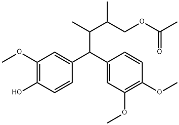 Benzenebutanol, δ-(3,4-dimethoxyphenyl)-4-hydroxy-3-methoxy-β,γ-dimethyl-, 1-acetate Structure