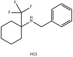 Benzenemethanamine, N-[1-(trifluoromethyl)cyclohexyl]-, hydrochloride (1:1) Structure