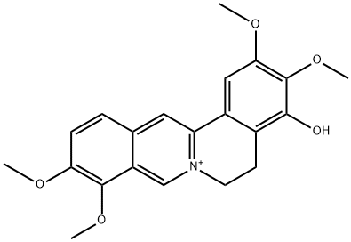 Dibenzo[a,g]quinolizinium, 5,6-dihydro-4-hydroxy-2,3,9,10-tetramethoxy- Structure