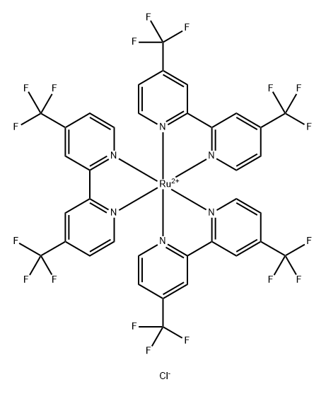 Ruthenium(2+), tris[4,4'-bis(trifluoromethyl)-2,2'-bipyridine-κN1,κN1']-, dichloride, (OC-6-11)- (9CI) Structure