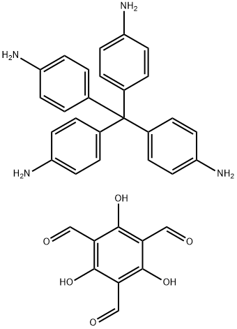 1,3,5-Benzenetricarboxaldehyde, 2,4,6-trihydroxy-, polymer with 4,4',4'',4'''-methanetetrayltetrakis[benzenamine] 구조식 이미지