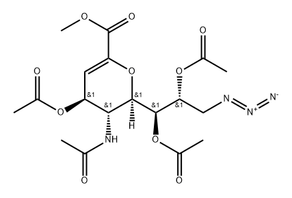 D-glycero-D-galacto-Non-2-enonic acid, 5-(acetylamino)-2,6-anhydro-9-azido-3,5,9-trideoxy-, methyl ester, 4,7,8-triacetate Structure