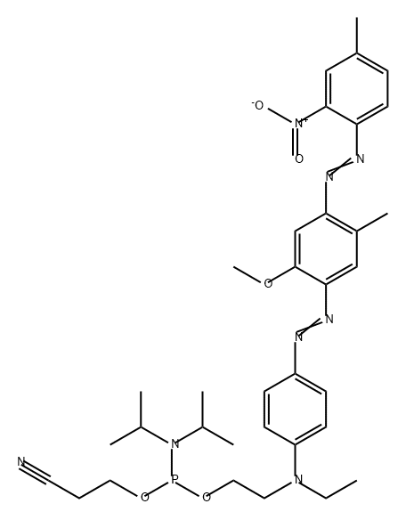 4'-(2-Nitro-4-toluyldiazo)-2'-methoxy-5'-methy1-azobenzene 4±(N-ethy)-N-ethy1-2- cyanoethy1-N, N-diisopropy1)-phosphoramidite Structure