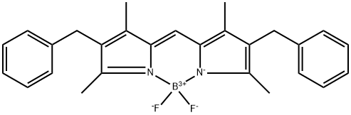 Boron, [2-[[3,5-dimethyl-4-(phenylmethyl)-2H-pyrrol-2-ylidene-κN]methyl]-3,5-dimethyl-4-(phenylmethyl)-1H-pyrrolato-κN]difluoro-, (T-4)- Structure