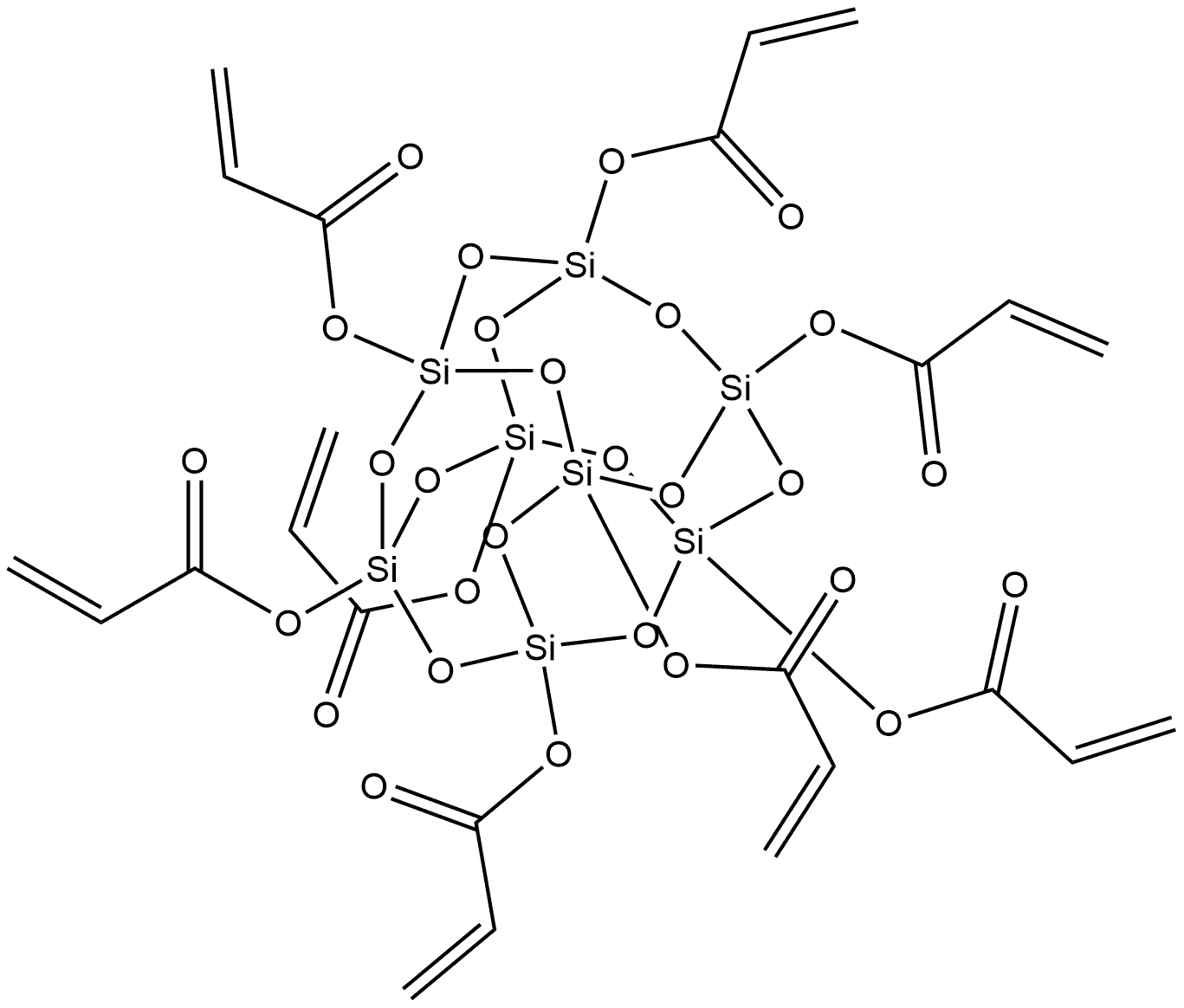 2-Propenoic acid, 1,1',1'',1''',1'''',1''''',1'''''',1'''''''-pentacyclo[9.5.1.13,9.15,15.17,13]octasiloxane-1,3,5,7,9,11,13,15-octayl ester Structure