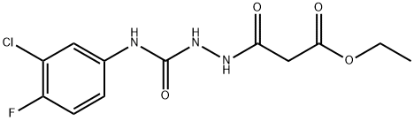 Propanedioic acid, 1-ethyl ester, 3-[2-[[(3-chloro-4-fluorophenyl)amino]carbonyl]hydrazide] Structure