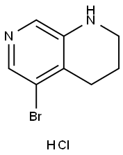 1,7-Naphthyridine, 5-bromo-1,2,3,4-tetrahydro-, hydrochloride (1:1) 구조식 이미지