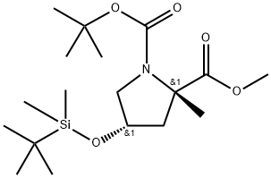 1-(tert-butyl) 2-methyl (2S,4S)-4-((tert-butyldimethylsilyl)oxy)-2-methylpyrrolidine-1,2-dicarboxylate Structure