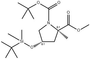 1-(tert-butyl) 2-methyl (2R,4S)-4-((tert-butyldimethylsilyl)oxy)-2-methylpyrrolidine-1,2-dicarboxylate Structure