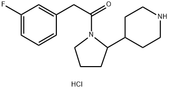 2-(3-fluorophenyl)-1-[2-(piperidin-4-yl)pyrrolidin-1-yl]ethan-1-one hydrochloride Structure