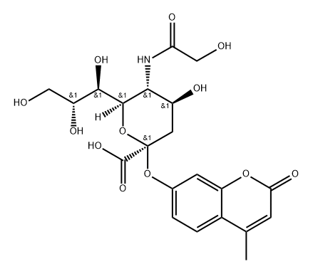 2'-(4-Methylumbelliferyl)-a-D-N-glycolylneuraminic acid Structure