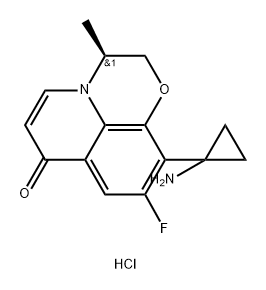 (S)-10-(1-aminocyclopropyl)-9-fluoro-3-methyl-2H-[1,4]oxazino[2,3,4-ij]quinolin-7(3H)-one hydrochloride Structure