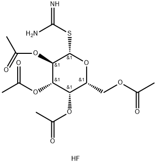 β-D-Galactopyranose, 1-thio-, 2,3,4,6-tetraacetate 1-carbamimidate, hydrofluoride (1:1) Structure