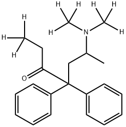 (±)-Methadone-d9 hydrochloride (3-heptanone-1,1,1-d3, N,N-di(methyl-d3)) 구조식 이미지