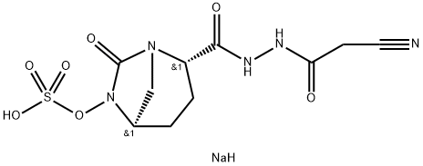 sodium (2S,5R)-2-(2-(2-cyanoacetyl)hydrazine-1-carbonyl)-7-oxo-1,6-diazabicyclo[3.2.1]octan-6-yl sulfate 구조식 이미지