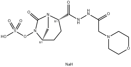 sodium (2S,5R)-2-(2-(2-morpholinoacetyl)hydrazine-1-carbonyl)-7-oxo-1,6-diazabicyclo[3.2.1]octan-6-yl sulfate Structure