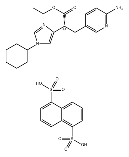 1,5-Naphthalenedisulfonic acid, compd. with (αR)-ethyl 6-amino-α-(1-cyclohexyl-1H-imidazol-4-yl)-3-pyridinepropanoate (1:1) 구조식 이미지