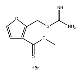 3-Furancarboxylic acid, 2-[[(aminoiminomethyl)thio]methyl]-, methyl ester, hydrobromide (1:1) Structure