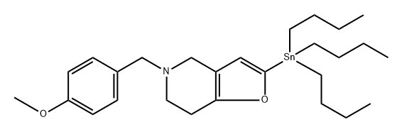 4,5,6,7-Tetrahydro-5-[(4-methoxyphenyl)methyl]-2-(tributylstannyl)furo[3,2-c]pyridine Structure