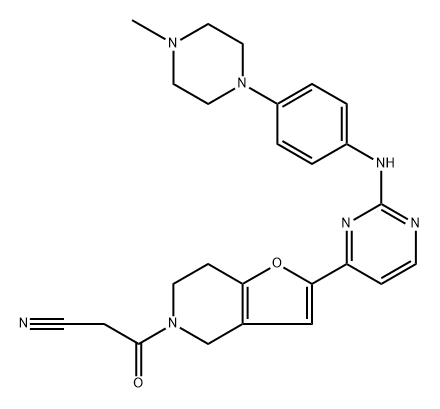 6,7-Dihydro-2-[2-[[4-(4-methyl-1-piperazinyl)phenyl]amino]-4-pyrimidinyl]-β-oxofuro[3,2-c]pyridine-5(4H)-propanenitrile Structure