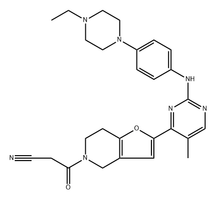 2-[2-[[4-(4-Ethyl-1-piperazinyl)phenyl]amino]-5-methyl-4-pyrimidinyl]-6,7-dihydro-β-oxofuro[3,2-c]pyridine-5(4H)-propanenitrile Structure